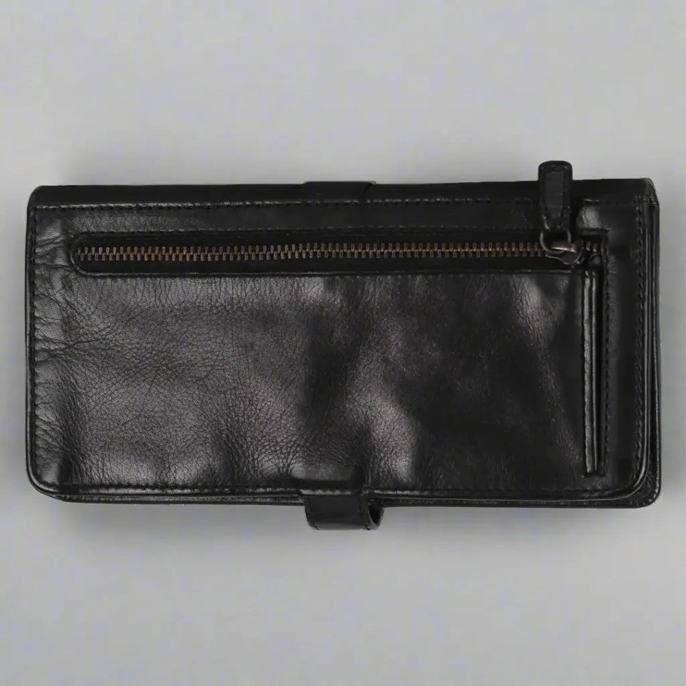 Cartera de cuero con solapa a presión para mujer METEX-STOCK Canada 