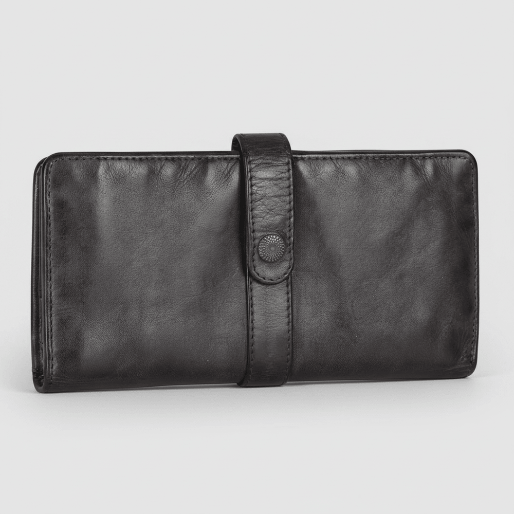 MET Women's Snap Tab Leather Wallet 