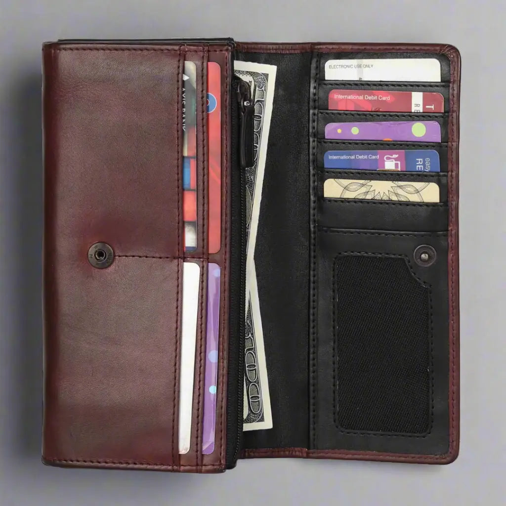 Cartera de mano de cuero bicolor para mujer METEX-STOCK Canada 