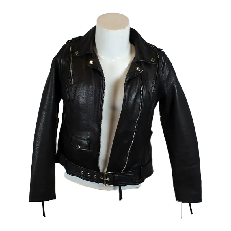 Chaqueta de cuero estilo biker para mujer BOL con cinturón ajustableEX-STOCK Canada 