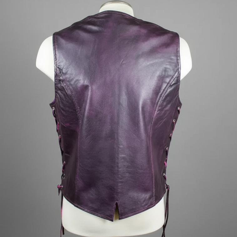 Gilet en cuir à lacets sur le côté pour femmes Open Road 