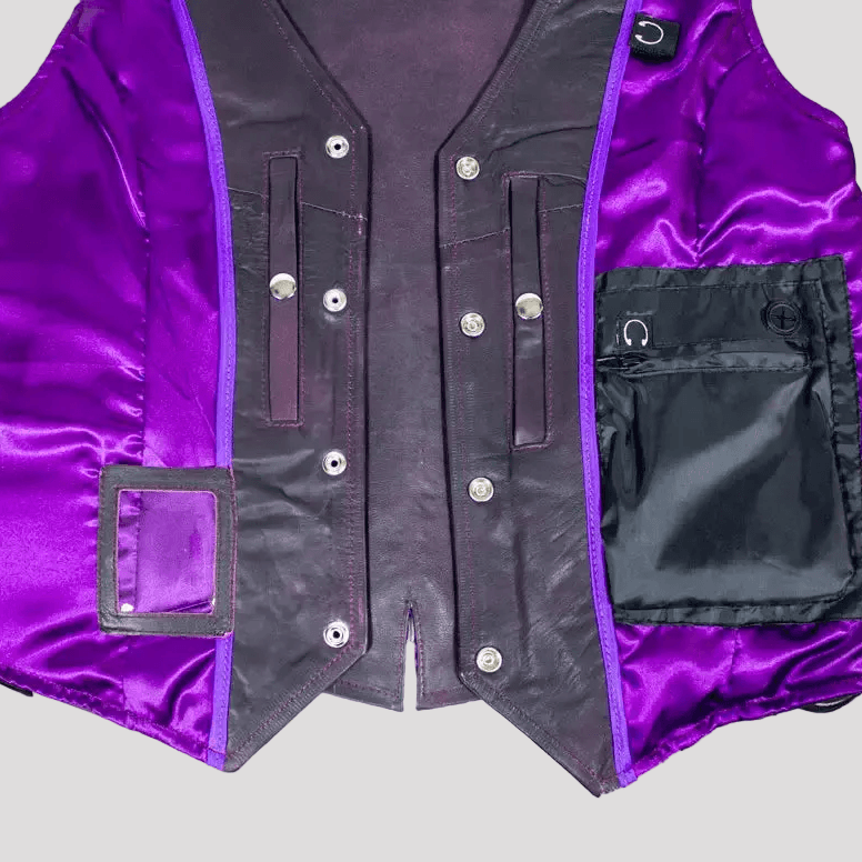 Gilet en cuir avec dentelle sur les côtés Open Road pour femmes 