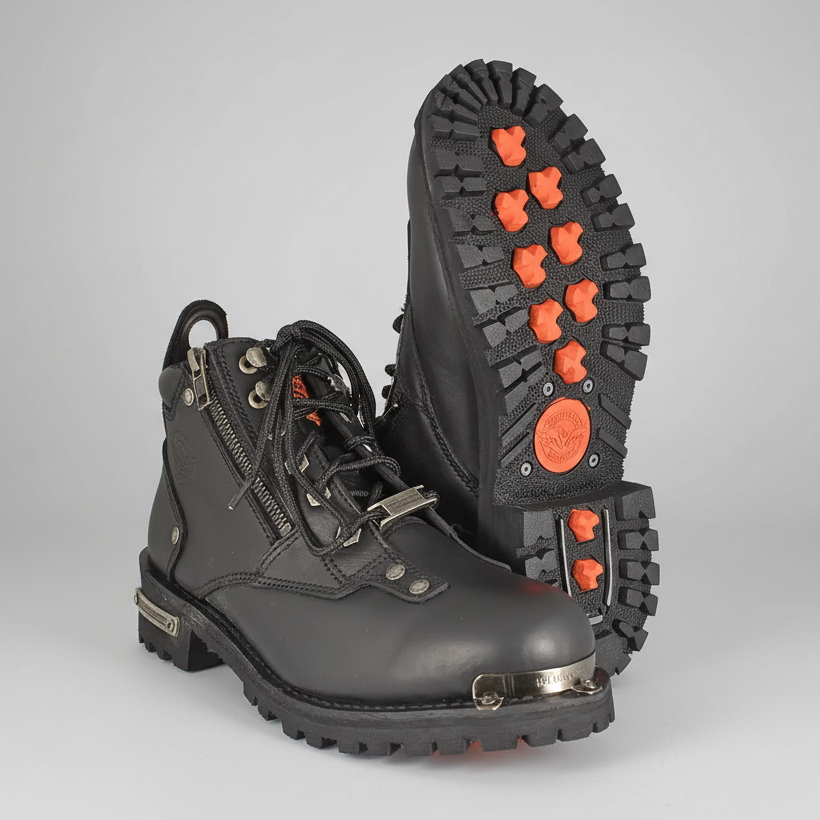 Bottes de moto pour femmes Milwaukee Leather à double fermeture éclair de 6 pouces 