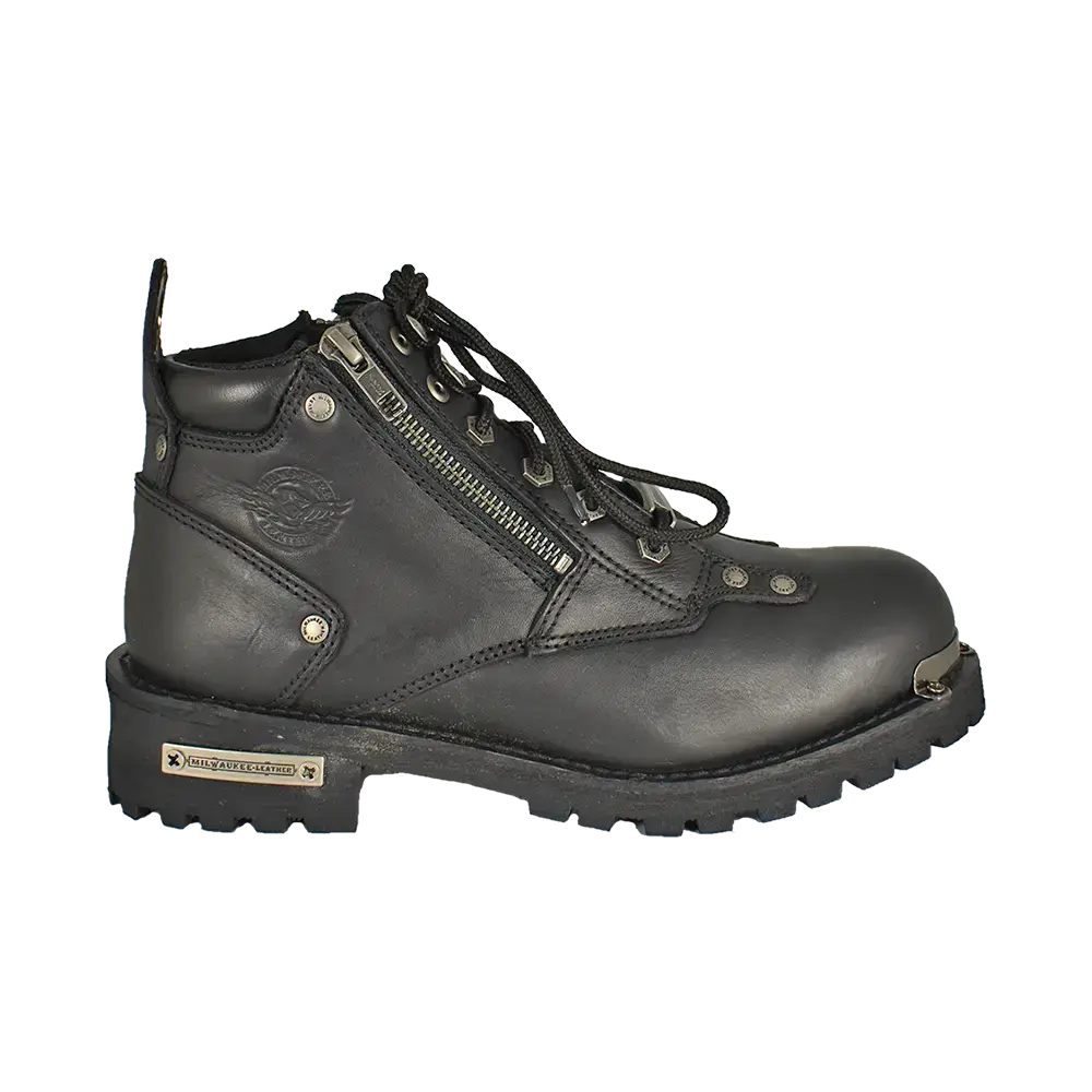 Botas de motocicleta para mujer Milwaukee Leather de 6" con doble cremalleraEX-STOCK Canada 