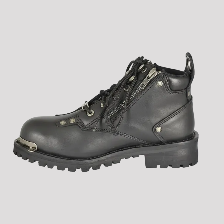 Bottes de moto pour femmes Milwaukee Leather à double fermeture éclair de 6 pouces 