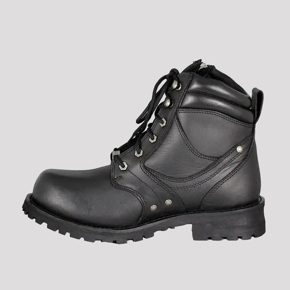 Milwaukee Leather Men's 6" Milwaukee Side Zip Lace Up Motorcycle Boots 