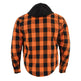 Milwaukee Leather Men's Orange & Black Armored Flannel Biker Shirt w/ Reinforced Fibers EX-STOCK Canada 