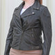 Chaqueta de cuero estilo motera para mujerEX-STOCK Canada 