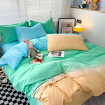 Macaron Washed Cotton Brushed Gradient Duvet Cover EX-STOCK Canada 