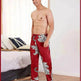 Men sleepwear Bottoms Silk Pajamas Print Long Sleep Pants - EX-STOCK Canada