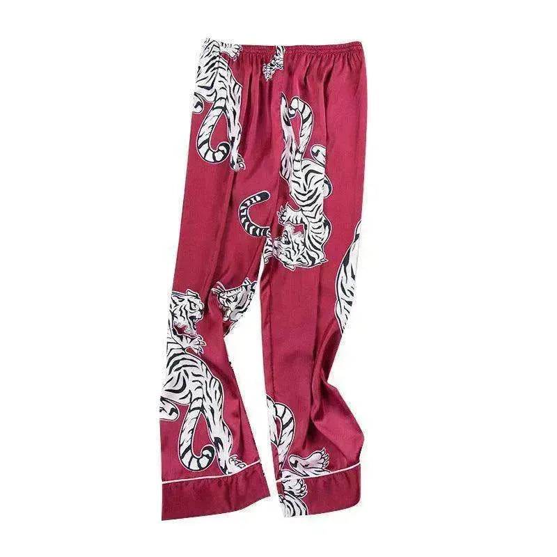 Men sleepwear Bottoms Silk Pajamas Print Long Sleep Pants - EX-STOCK Canada