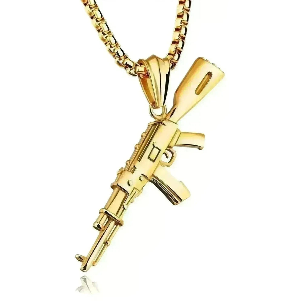 Men's AK47 Titanium Steel Street Hip-hop Electroplating Stainless Steel Gun Necklace - EX-STOCK CANADA