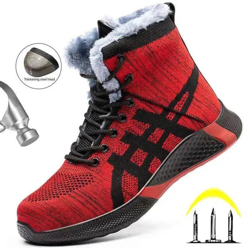 Men's Anti Smash Anti Puncture Work Warm Thickened Lace-up Safety Shoes - EX-STOCK Canada
