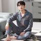 Men's Autumn And Winter Cotton Long-sleeved Trousers Thin Pajamas Loose Home Wear Suit Men  EX-STOCK CANADA
