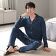 Men's Autumn And Winter Cotton Long-sleeved Trousers Thin Pajamas Loose Home Wear Suit Men  EX-STOCK CANADA