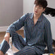 Men's Autumn And Winter Cotton Long-sleeved Trousers Thin Pajamas Loose Home Wear Suit Men  EX-STOCK CANADA