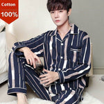 Men's Autumn And Winter Cotton Long-sleeved Trousers Thin Pajamas Loose Home Wear Suit Men  EX-STOCK CANADA