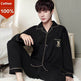 Men's Autumn And Winter Cotton Long-sleeved Trousers Thin Pajamas Loose Home Wear Suit Men  EX-STOCK CANADA