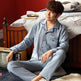Men's Autumn And Winter Cotton Long-sleeved Trousers Thin Pajamas Loose Home Wear Suit Men  EX-STOCK CANADA