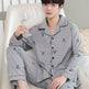 Men's Autumn And Winter Cotton Long-sleeved Trousers Thin Pajamas Loose Home Wear Suit Men  EX-STOCK CANADA