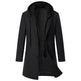 Men's Casual Woolen Coat Mid-length Detachable Hat Jacket EX-STOCK Canada 