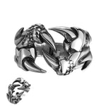 Men's Domineering Open Dragon Claw Ring Punk Chrome Jewelry Titanium Steel Dragon Claw Heart Party Rings For Men - EX-STOCK Canada