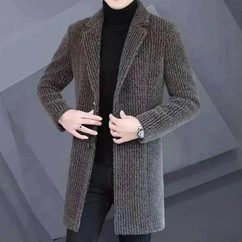 Men's Elegant Duster Mid-length Slim-fit Woolen Coat - EX-STOCK Canada