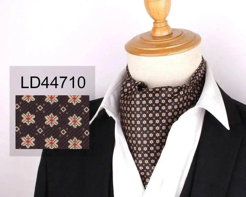 Men's Elegant Silk Scarf Floral Collar Mouth Napkin - EX-STOCK Canada