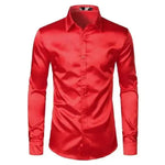 Men's Fashionable Satin Polyvinyl Alcohol Fiber Shirt - EX-STOCK Canada