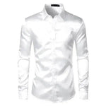 Men's Fashionable Satin Polyvinyl Alcohol Fiber Shirt - EX-STOCK Canada
