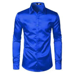 Men's Fashionable Satin Polyvinyl Alcohol Fiber Shirt - EX-STOCK Canada