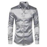 Men's Fashionable Satin Polyvinyl Alcohol Fiber Shirt - EX-STOCK Canada