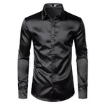 Men's Fashionable Satin Polyvinyl Alcohol Fiber Shirt - EX-STOCK Canada