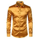 Men's Fashionable Satin Polyvinyl Alcohol Fiber Shirt - EX-STOCK Canada