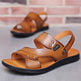 Men's Genuine Leather Wear-resisting Non-slip Breathable Slippers  EX-STOCK CANADA