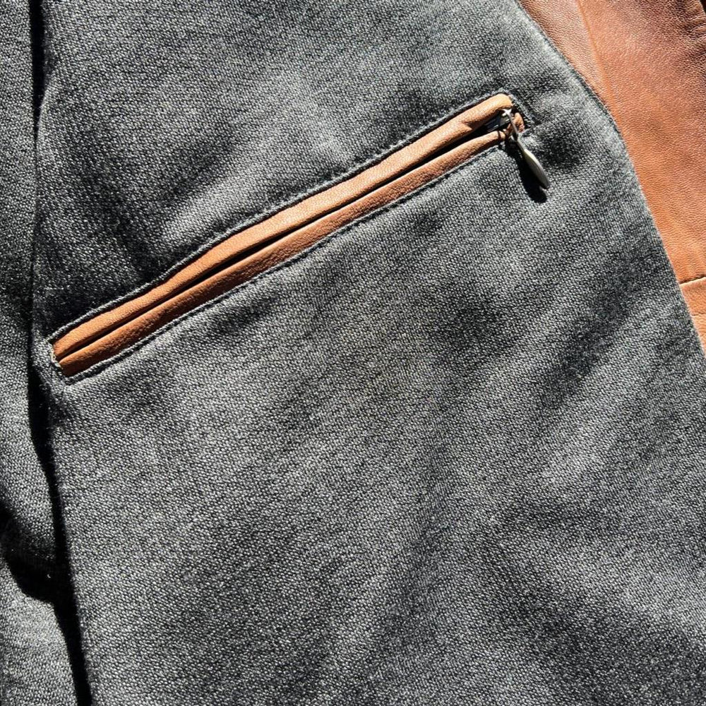 Chaqueta clásica de cuero de cordero para hombre con cuatro bolsillosEX-STOCK Canada 