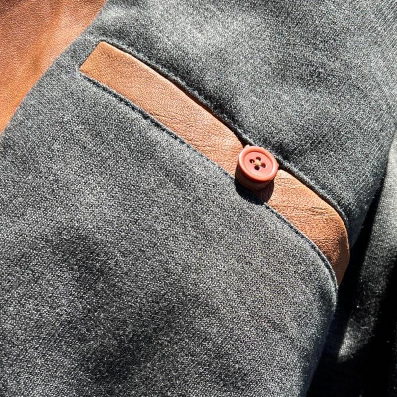 Chaqueta clásica de cuero de cordero para hombre con cuatro bolsillosEX-STOCK Canada 