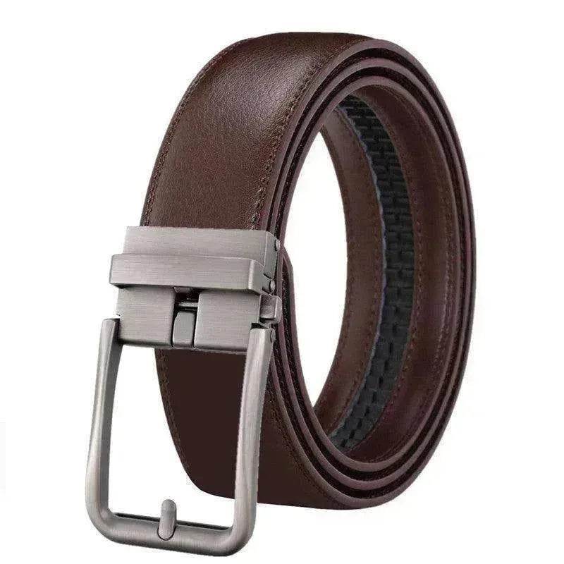 Men's Leather Belt Automatic Buckle Simple Hollow - EX-STOCK Canada