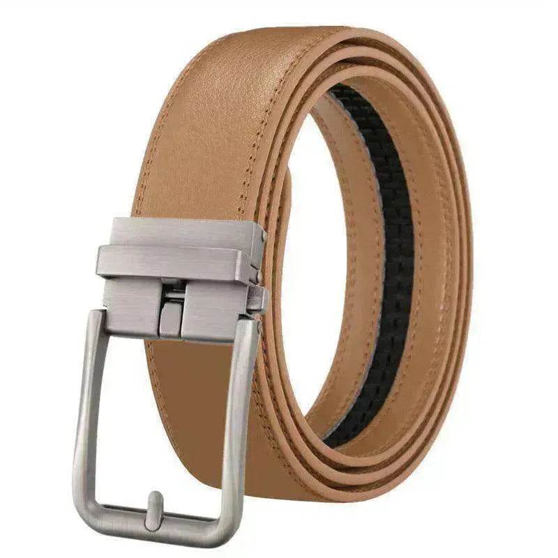 Men's Leather Belt Automatic Buckle Simple Hollow - EX-STOCK Canada