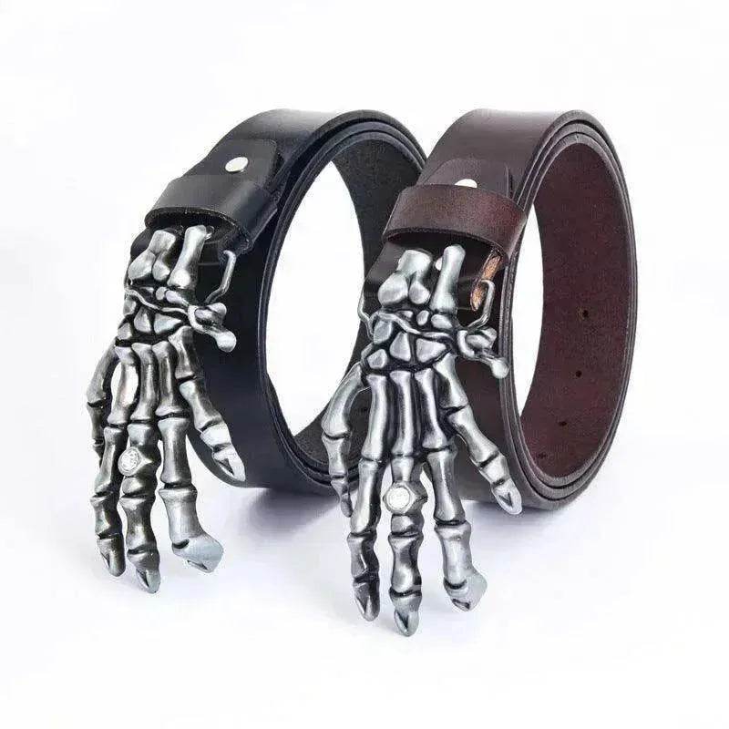 Men's Leather Belt Skull Big Head Claw Outdoor Rider - EX-STOCK Canada