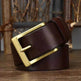 Men's Leather Pin Buckle First Layer Cowhide Simple Glossy Casual Pants Belt - EX-STOCK Canada