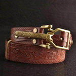Men's Leisure Leather Belt With Woven Pattern - EX-STOCK Canada