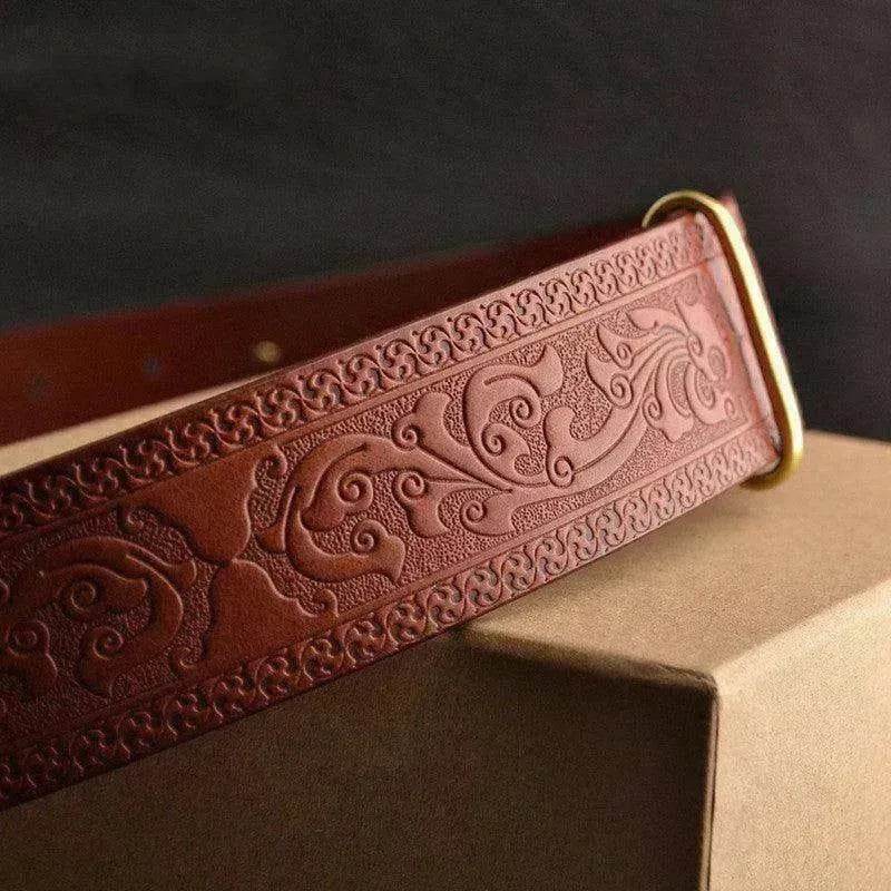 Men's Leisure Leather Belt With Woven Pattern - EX-STOCK Canada