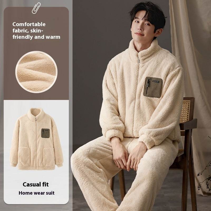 Men's Pajamas Plus Size Long Sleeve Warm Loungewear Suit  EX-STOCK CANADA