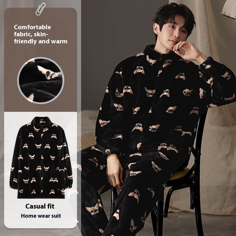 Men's Pajamas Plus Size Long Sleeve Warm Loungewear Suit  EX-STOCK CANADA