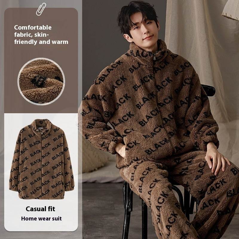 Men's Pajamas Plus Size Long Sleeve Warm Loungewear Suit  EX-STOCK CANADA