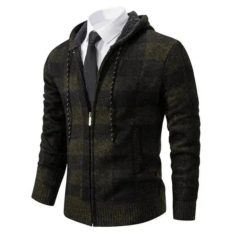 Men's Plaid Thickened Sweater Coat - EX-STOCK Canada