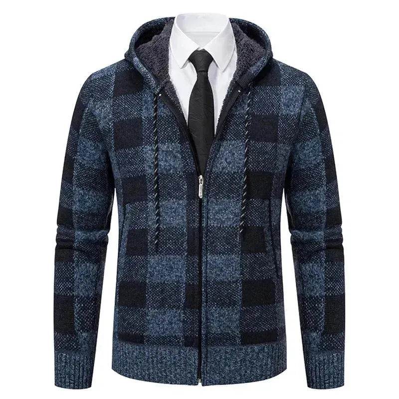 Men's Plaid Thickened Sweater Coat - EX-STOCK Canada