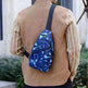 Men's Print Sling Chest & Crossbody Bag With Earphone access Design - EX-STOCK CANADA