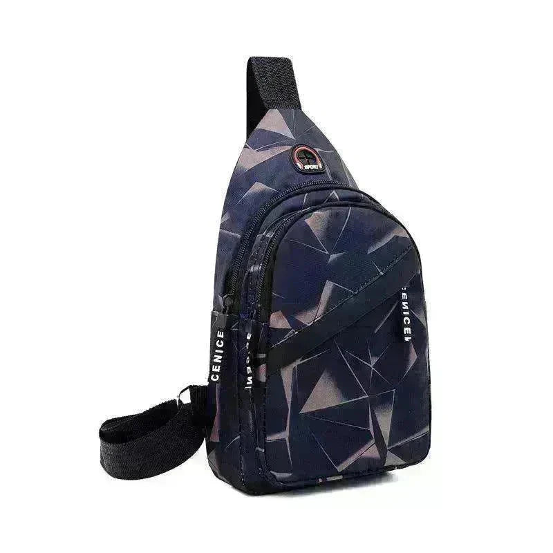 Men's Print Sling Chest & Crossbody Bag With Earphone access Design - EX-STOCK CANADA